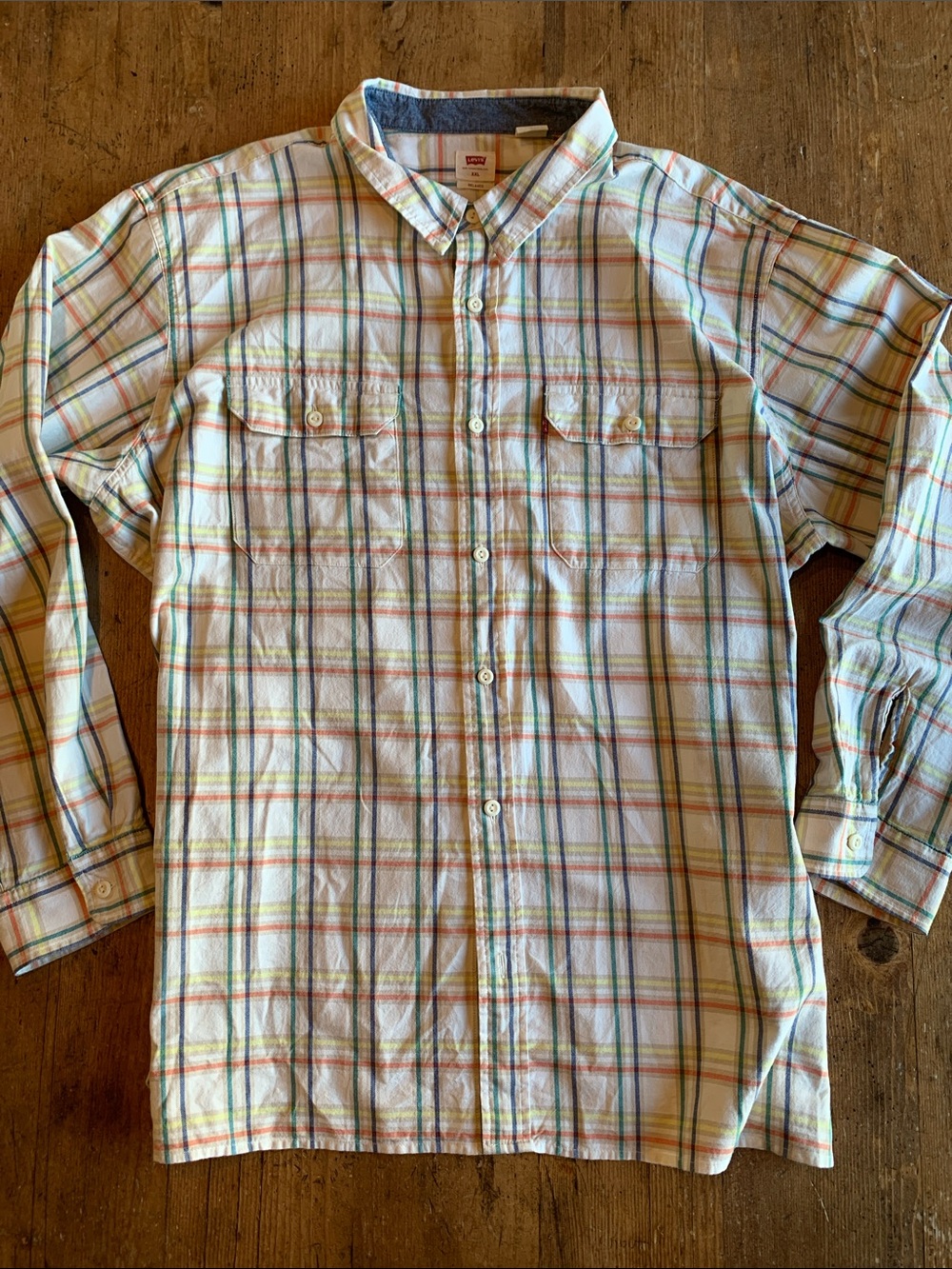 Levi's Men’s Plaid Button-Down Shirt - Cream/Multi